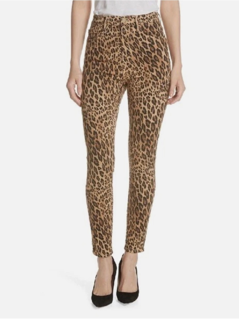 Frame denim leopard ali high cigarette jeans size 27